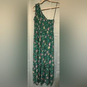 Knox Rose One-Shoulder Floral Maxi Dress Pleasant Green | Size S | NWT